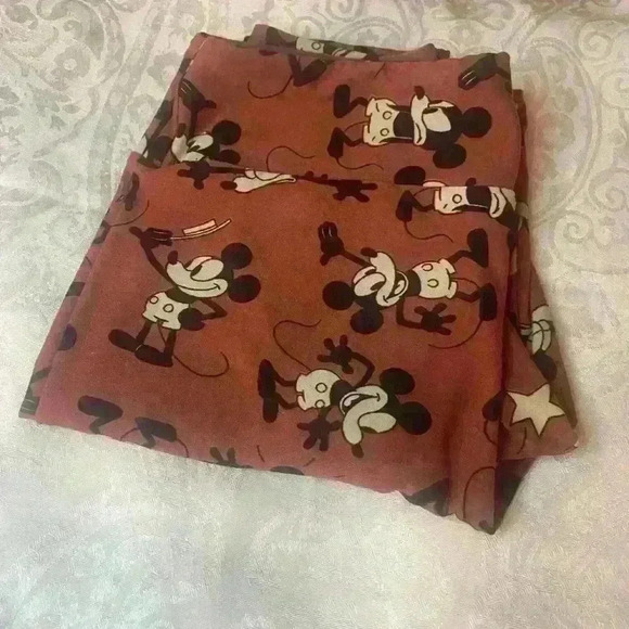 LuLaRoe Leggings OS Disney Mickey Mouse Burnt Orange Buttery Soft - Picture 3 of 4